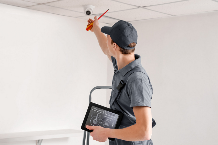 Auckland Electrician checking cctv